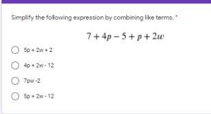 Simplify the following expression by combining like terms.-example-1