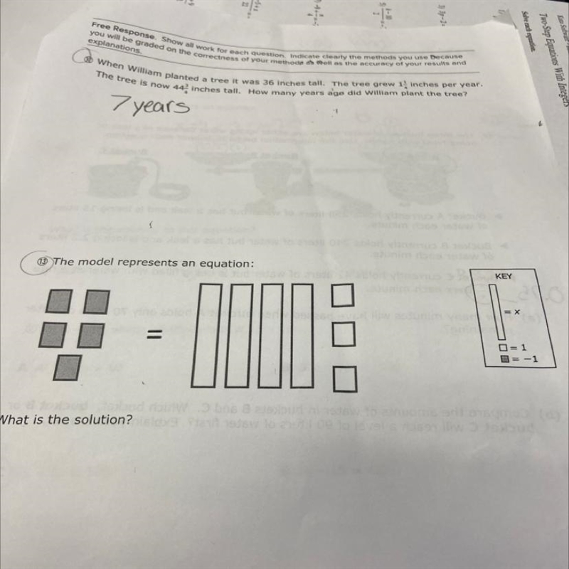 The model represents an equation: In: What is the solution?-example-1