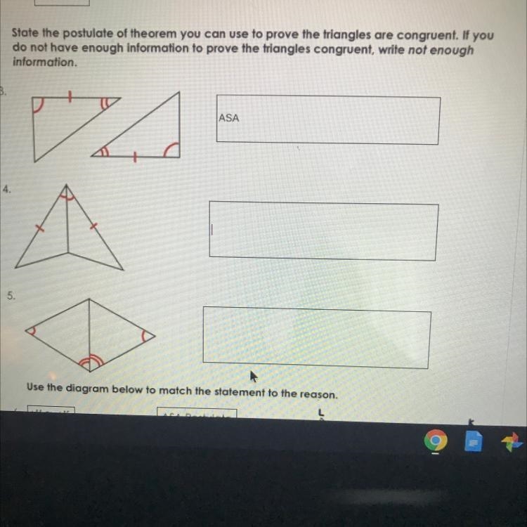 PLEASE HELP, the options for the postulate are SSS, SAS, ASA, and AAS. If there isn-example-1