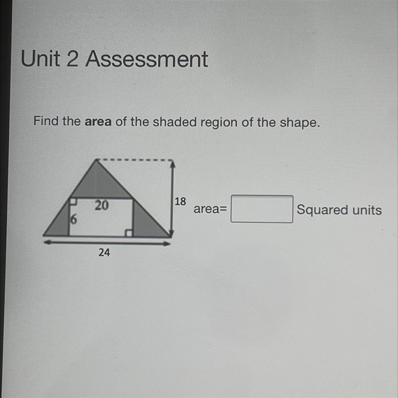 What is the shaded area of the triangle-example-1