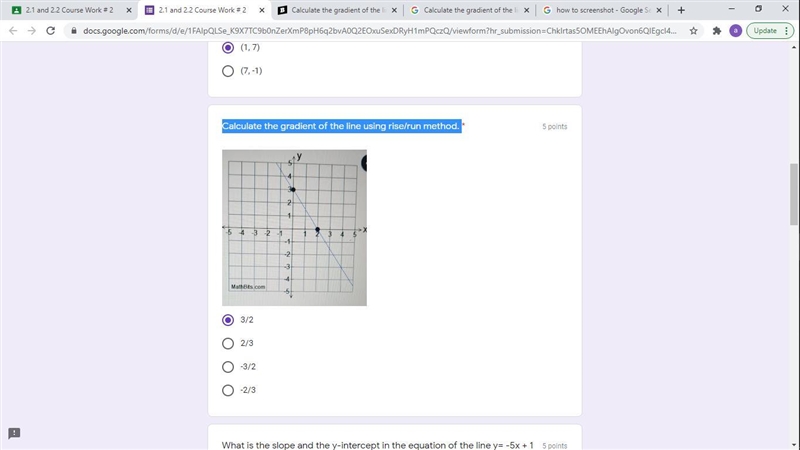 Calculate the gradient of the line using rise/run method.-example-1