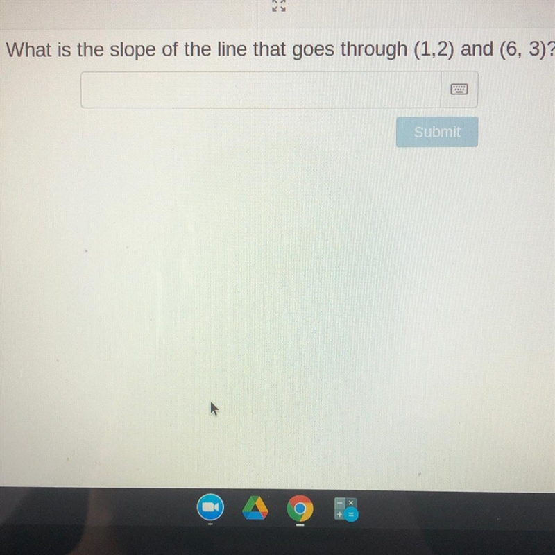 What is the slope of the line that goes through (1,2) and (6, 3)?-example-1