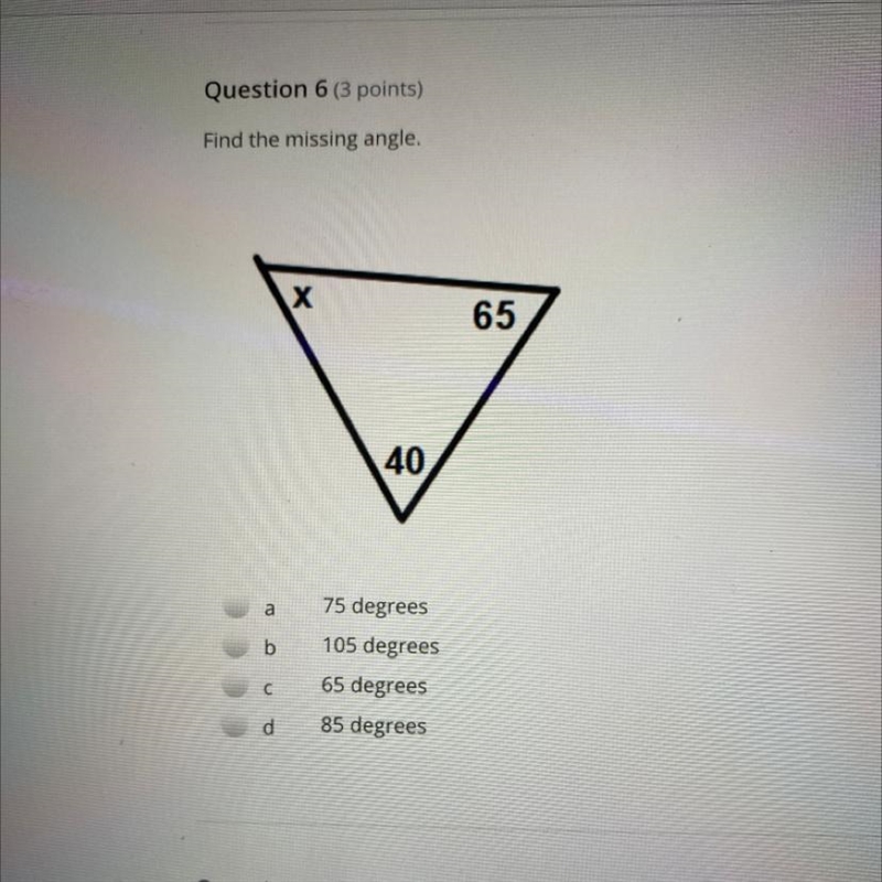 Find the missing angle (HURRY PLEASE)-example-1