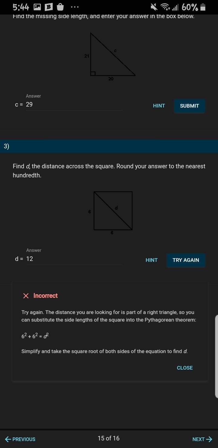 The distance of d across the square-example-1