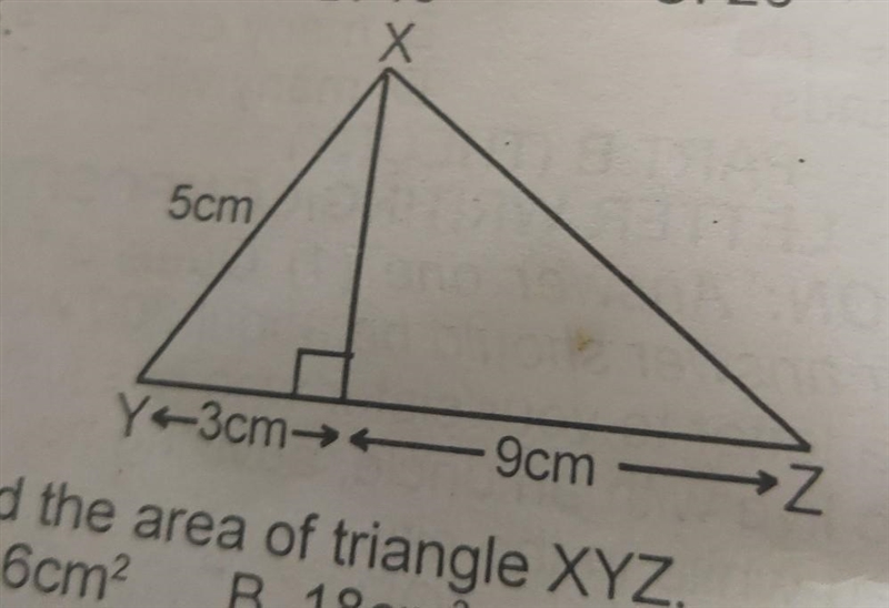 Find the area of triangle XYZ​-example-1