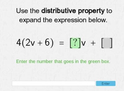 4(2v+6)=[?]v+[ ] what is the questionmark-example-1