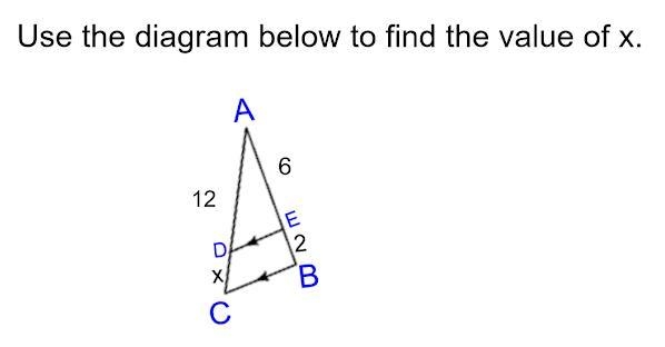 Use the diagram below to find the value of x.-example-1