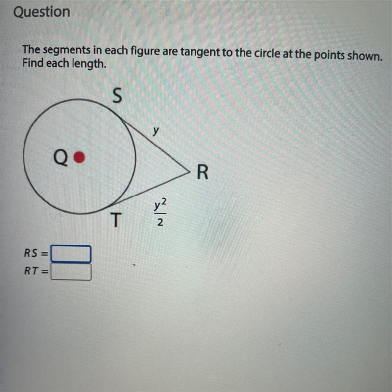 The segments in each figure are tangent to the circle at the points shown. Find each-example-1