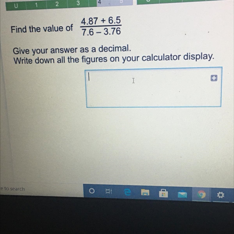 Find the value of 4.87 + 6.5 7.6 - 3.76 Give your answer as a decimal. Write down-example-1