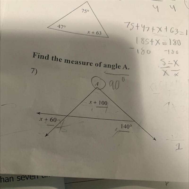 I need to know how to find the measure of angle a.-example-1