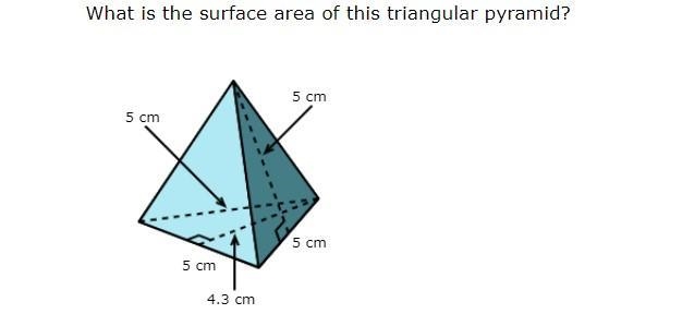 What is the surface area of this triangular pyramid?-example-1