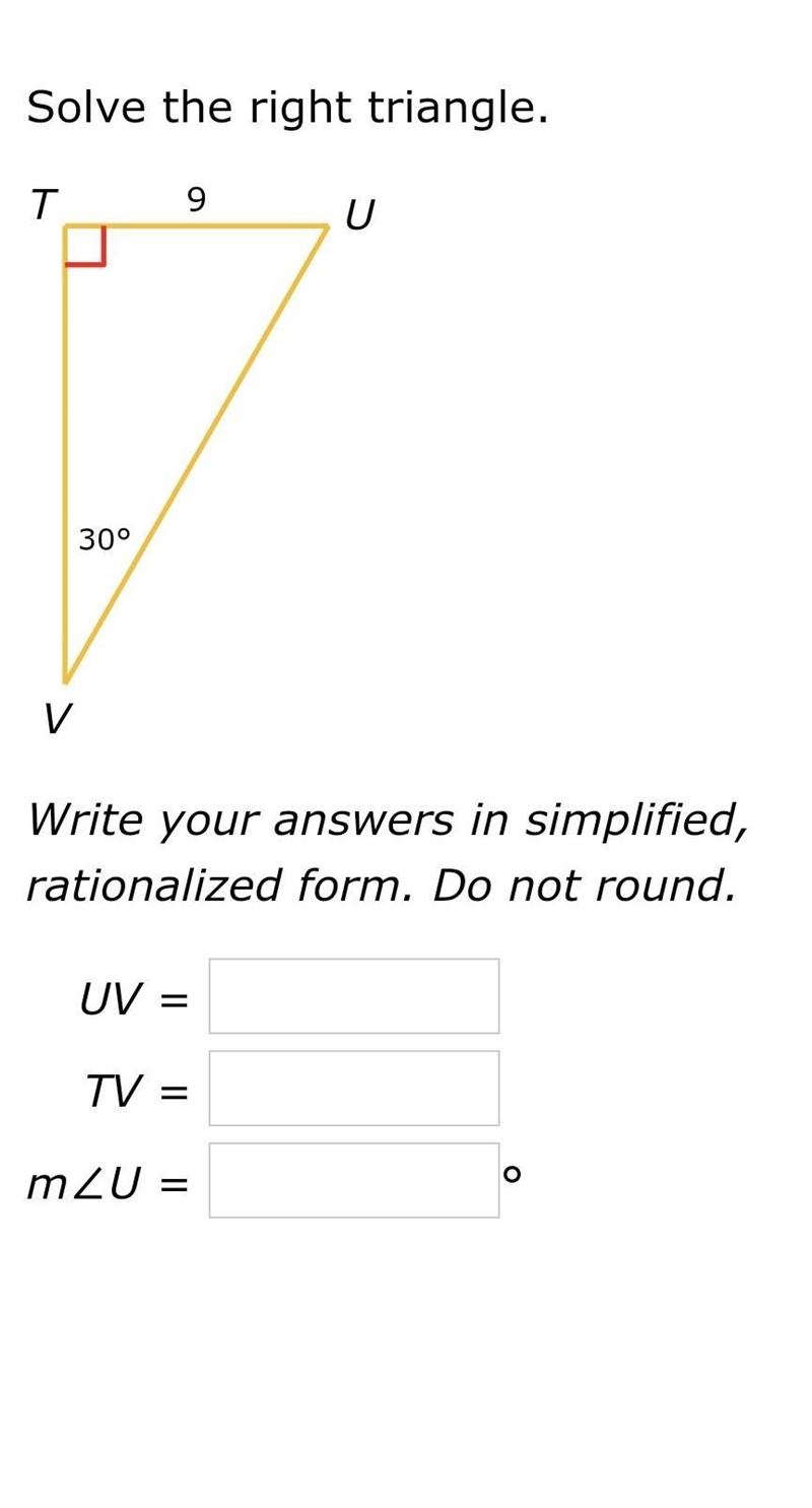 PLEASE HELP!!! solve the right triangle​-example-1