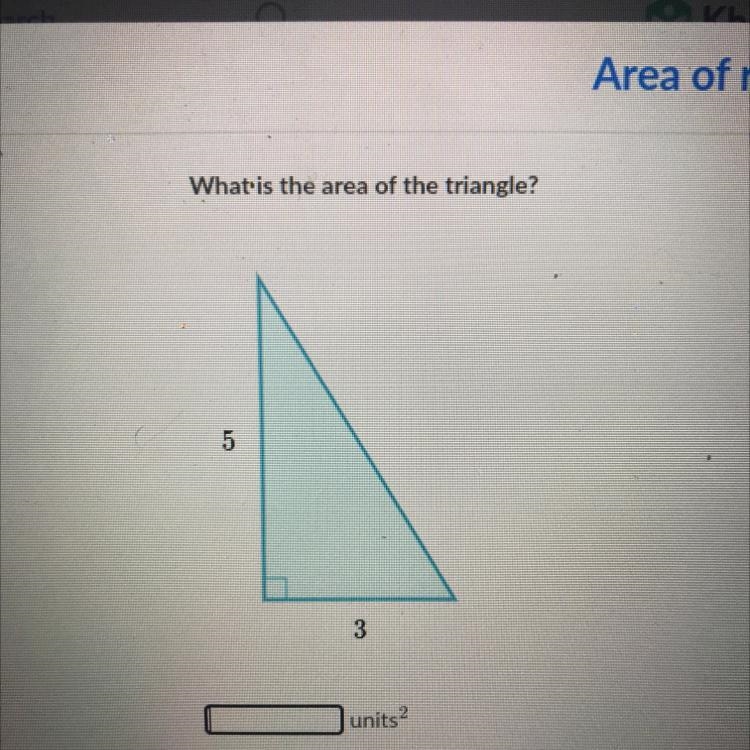 What is the area of the triangle? 5 3-example-1