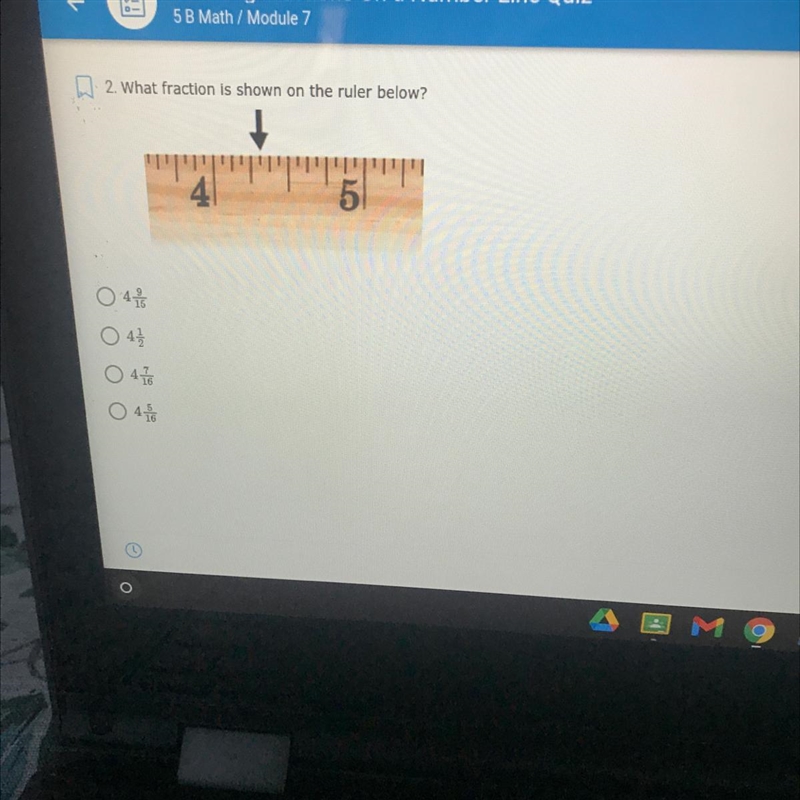 What fraction is shown on the ruler below? Correct answer pls!-example-1