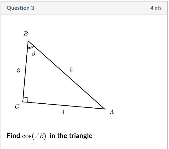 Find Cos b in the triangle-example-1