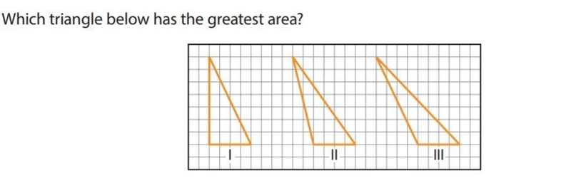 Which Triangle Below has the greatest area?-example-1