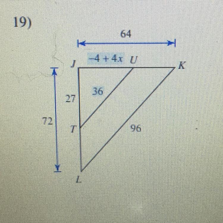 The triangles are similar. solve for x-example-1