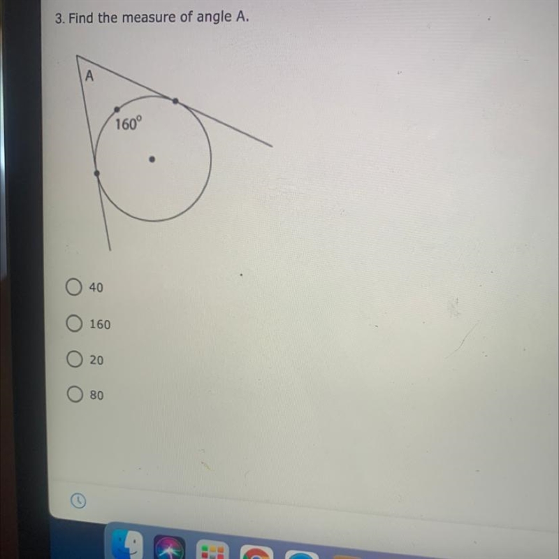 3. Find the measure of angle A.-example-1