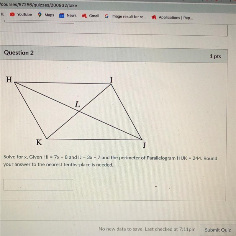 Solve for x and round answer to the nearest tenth to place if needed.-example-1