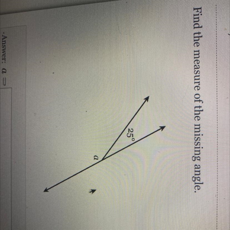 Find the measure of the missing angle.-example-1