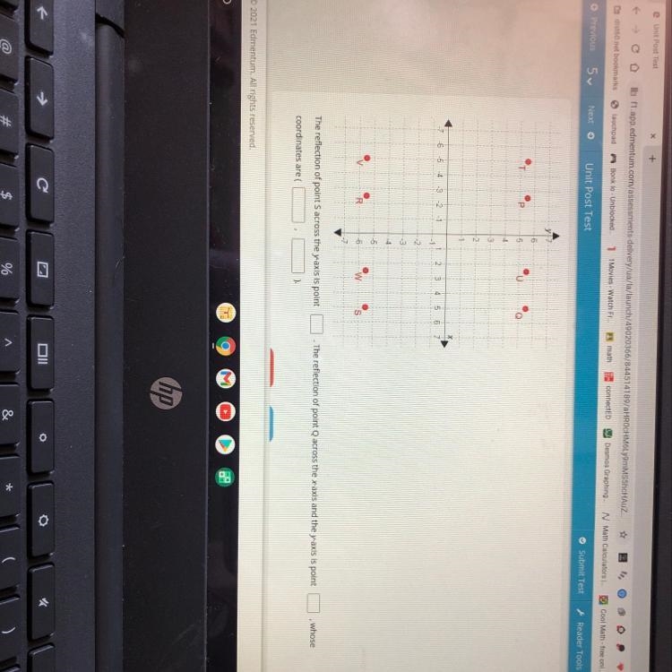 A 5 4 2 -6 -5 -4 -3 -2 -1 2 3 4 5 6 -2 -6 The reflection of points across the y-axis-example-1