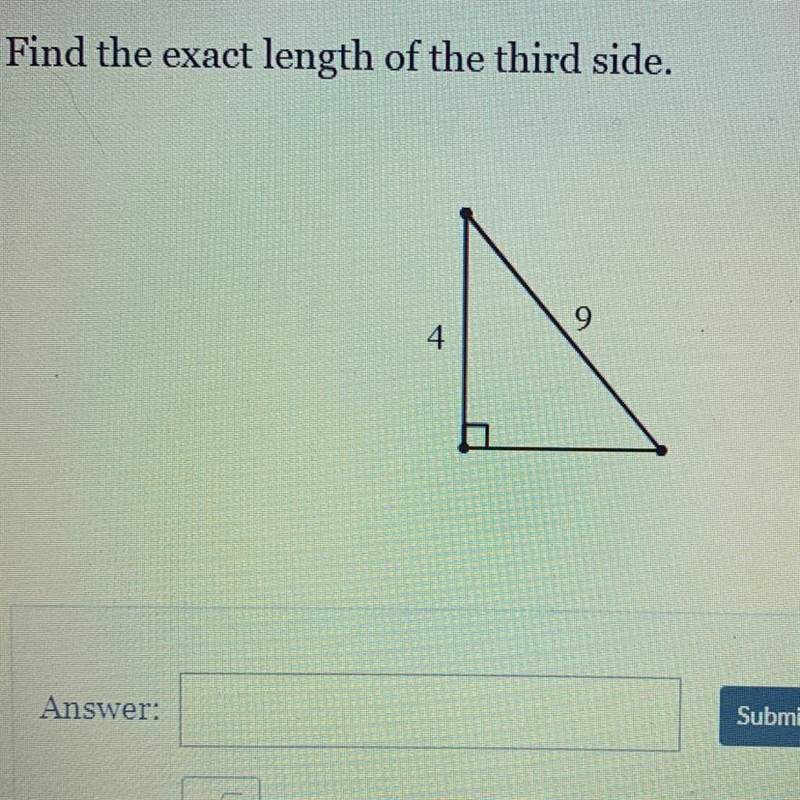 Find the exact length of the third side.-example-1