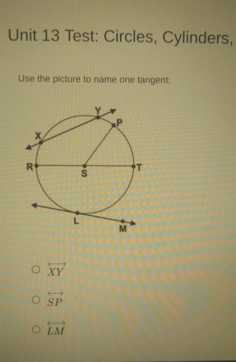 Use the picture to name one tangent im gonna go to summer shcool if I don't pass​-example-1