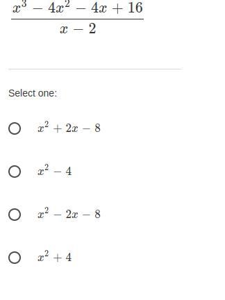 Find the quotient of x3−4x2−4x+16x−2-example-1