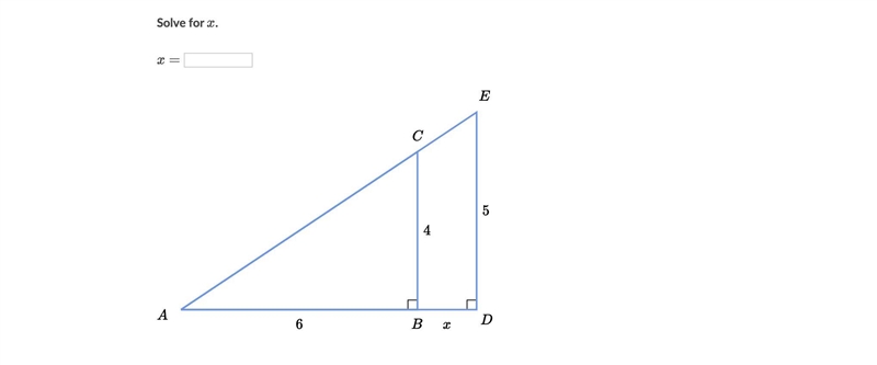 Solve for x. x= please help me I need this !!!!!!!! !-example-1