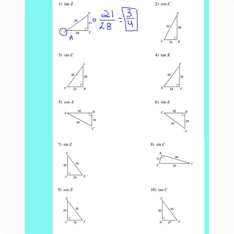 These are questions about triangles. The teacher has already done one but I don’t-example-1