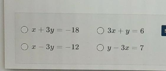 Help me pls which equation represents a line which is parallel to the line. y=3x-8​-example-1