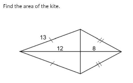 Find the area of the kite-example-1