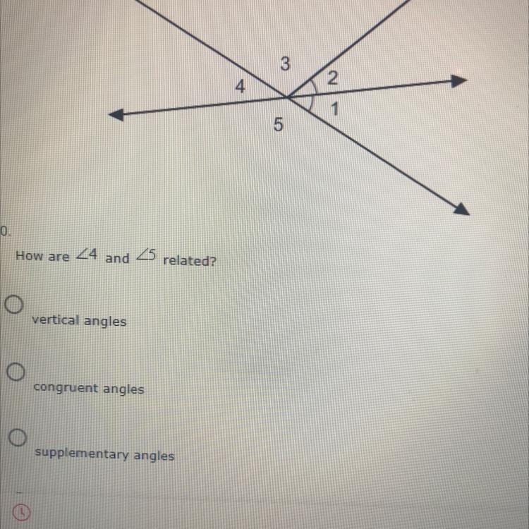 How are angle 4 and angle 5 related?-example-1