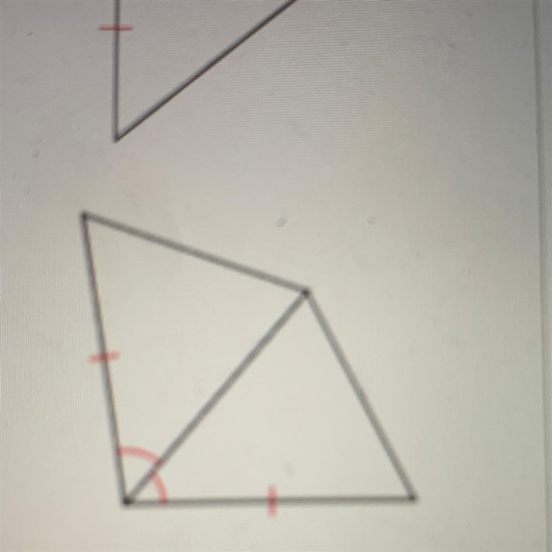 Is this triangle congruent by SAS SSS ASA HL HA LL LA Not enough information-example-1