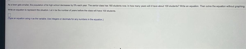 as a town gets smaller the population of its high school decreases by 5% each year-example-1