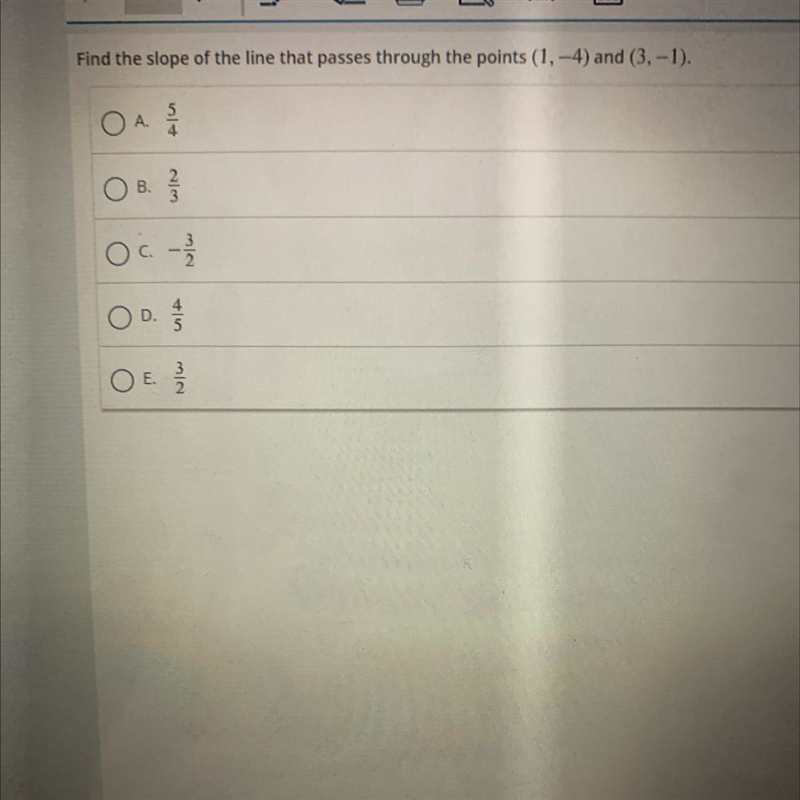 Find the slope of the line that passes through the points (1,-4) and (3,-1).-example-1