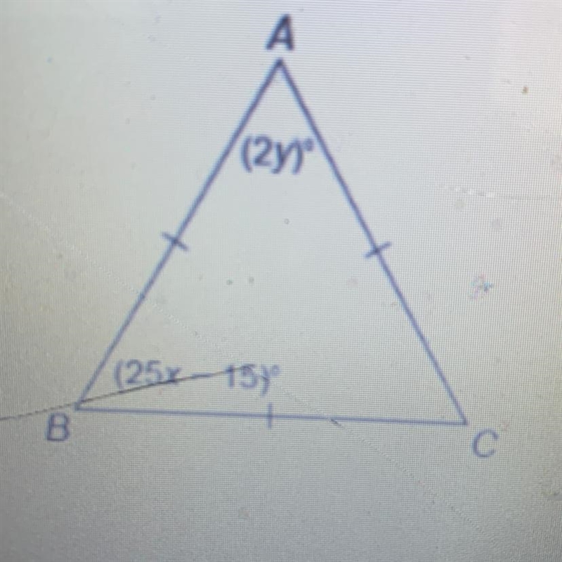 Solve for x and y in the figure below-example-1