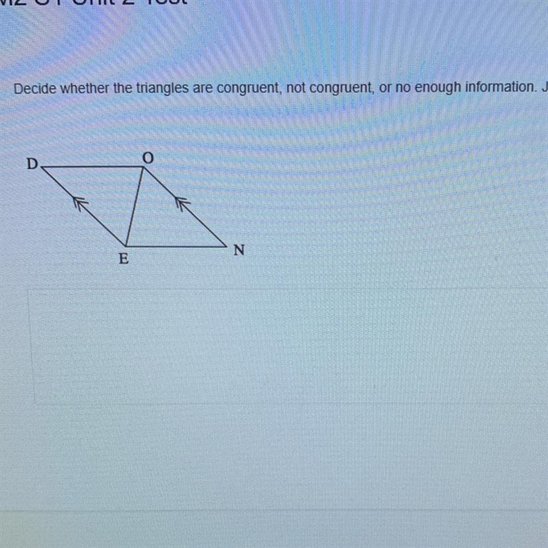 Explain in full, is this congruent, not congruent, or not enough information?-example-1