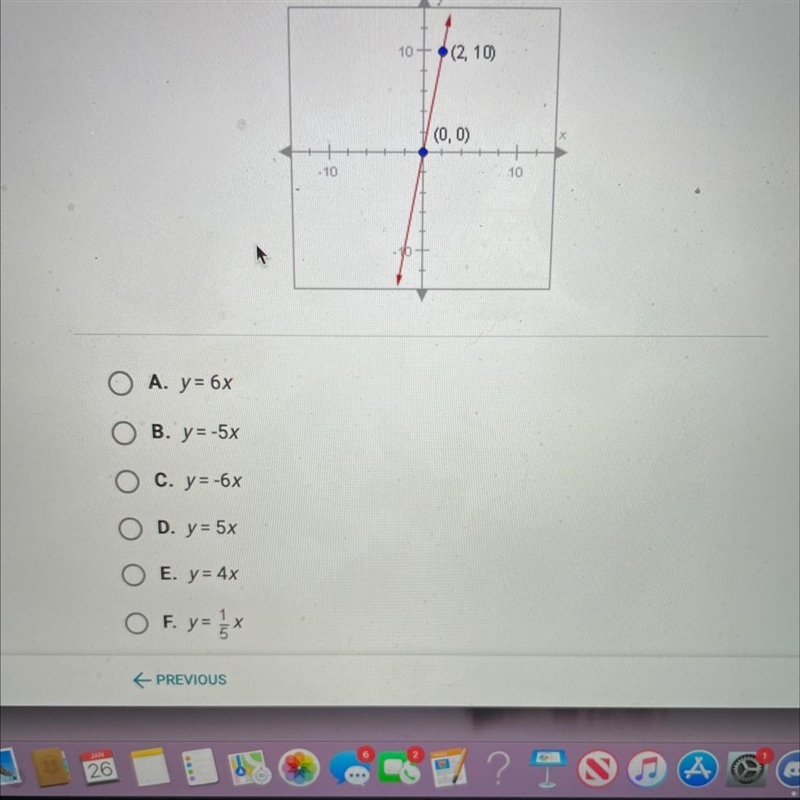 What is the equation of the following line?-example-1