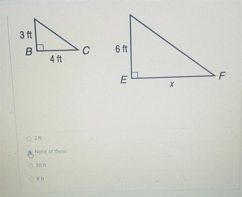 Find the value of x in each pair of similar figures​-example-1