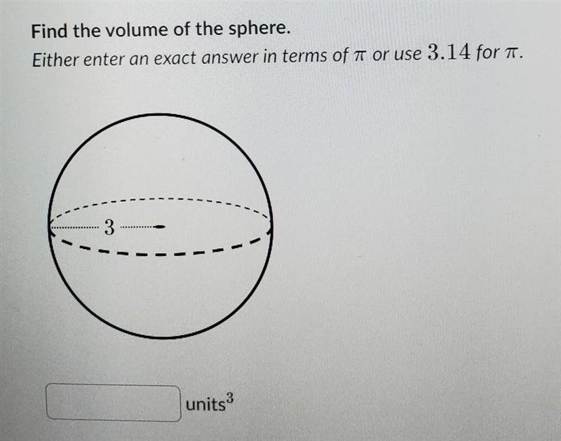 Find the volume of the sphere​-example-1