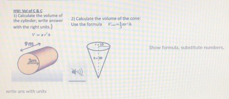 1.calculate the volume of the cylinder write answer with the right units 2.calculate-example-1