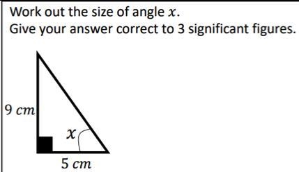 Work out the size of the angle X. Give your answer correct to 3 significant figures-example-1