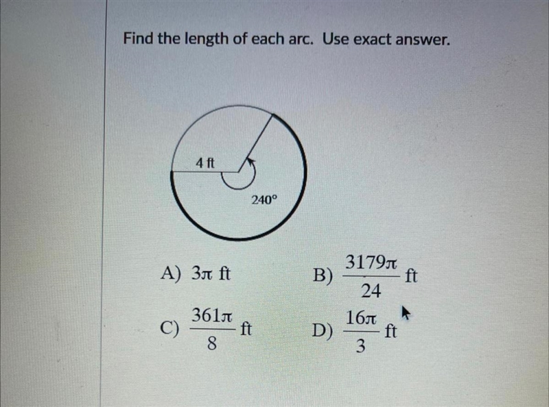 Find the length of the arc. Use exact answer-example-1