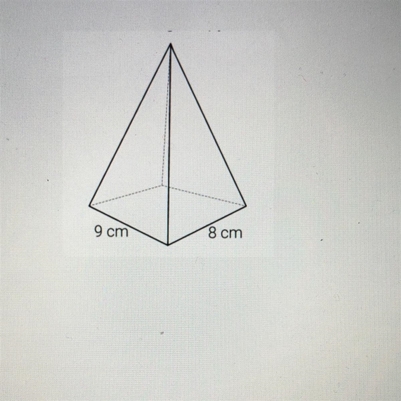 A rectangular pyramid has a height of 15 cm. What is the volume of the rectangular-example-1