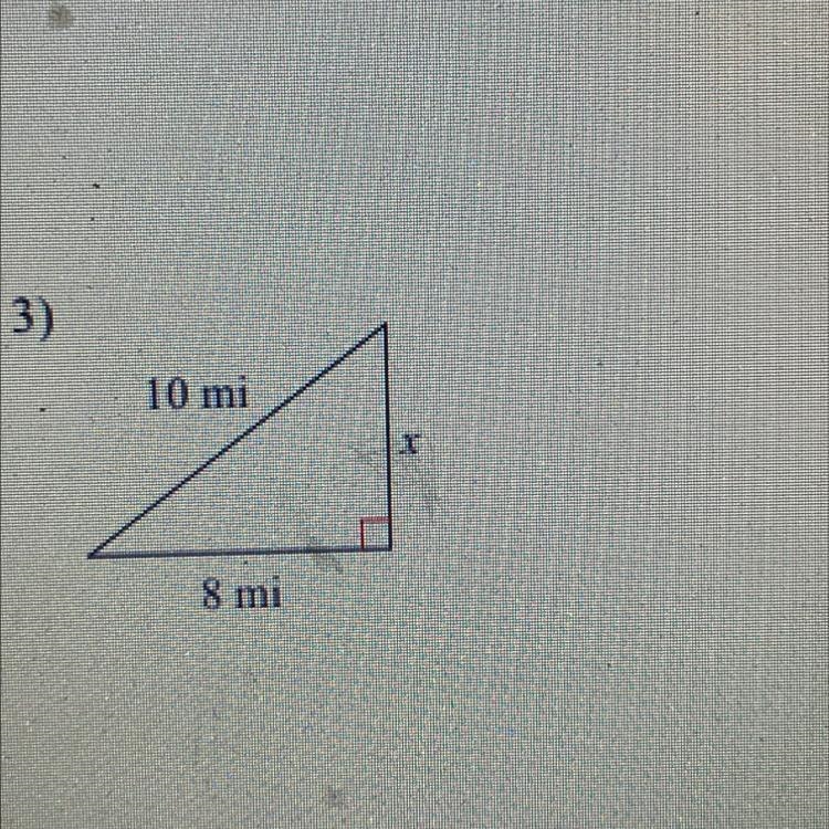 Find the missing side each triangle.round your answers to the nearest tenth if necessary-example-1