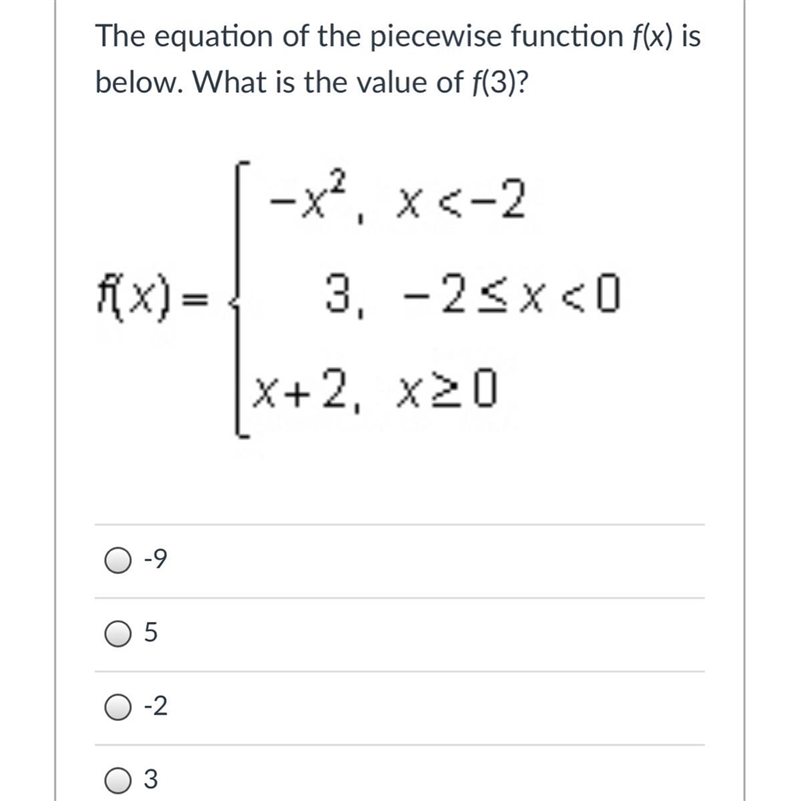 Algebra 2!! The equation of the piecewise function f(x) is below. What is the value-example-1