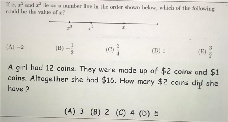 ANSWEE BOTH PLEASE! second q: a girl had 12 coins. they were made of $2 coins and-example-1