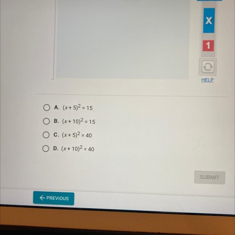 What equation results from completing the square and then factoring? x2 + 10X = 15-example-1