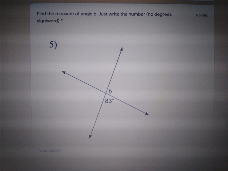 Find the measure of angle b (imagine below)-example-1